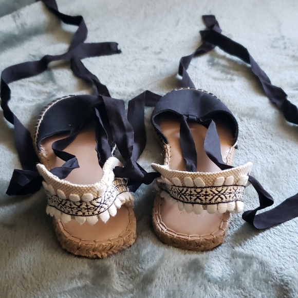 Mix No.6 Ballet Lace Up Espadrille Sandal Flats - Picture 4 of 6